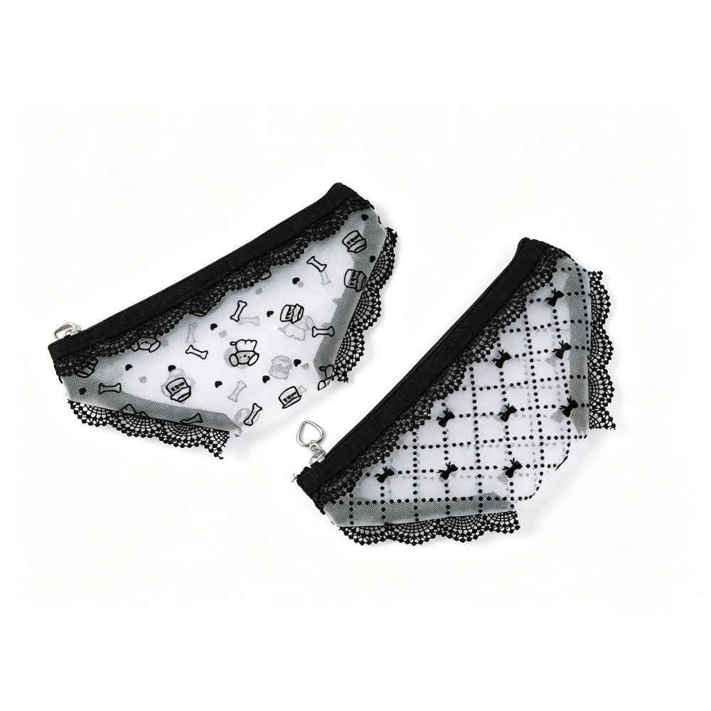 Cosmetic Bags - Urocza, koronkowa, siateczkowa kosmetyczka w kształcie