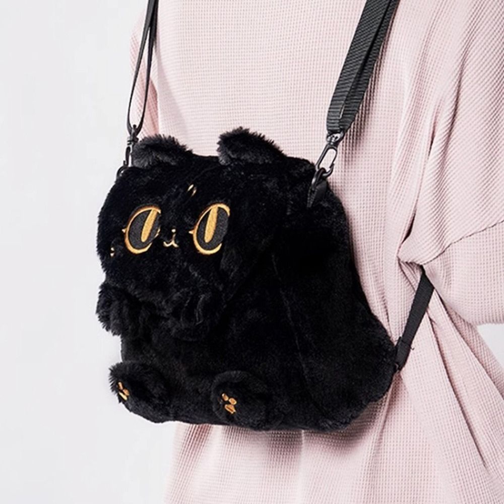 Backpacks - Pluszowy plecak dla lalek z kotem