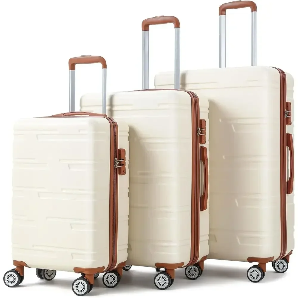 Expandable Hard Shell Luggage Set - Rozkładany 3-częściowy zestaw walizek z twardą
