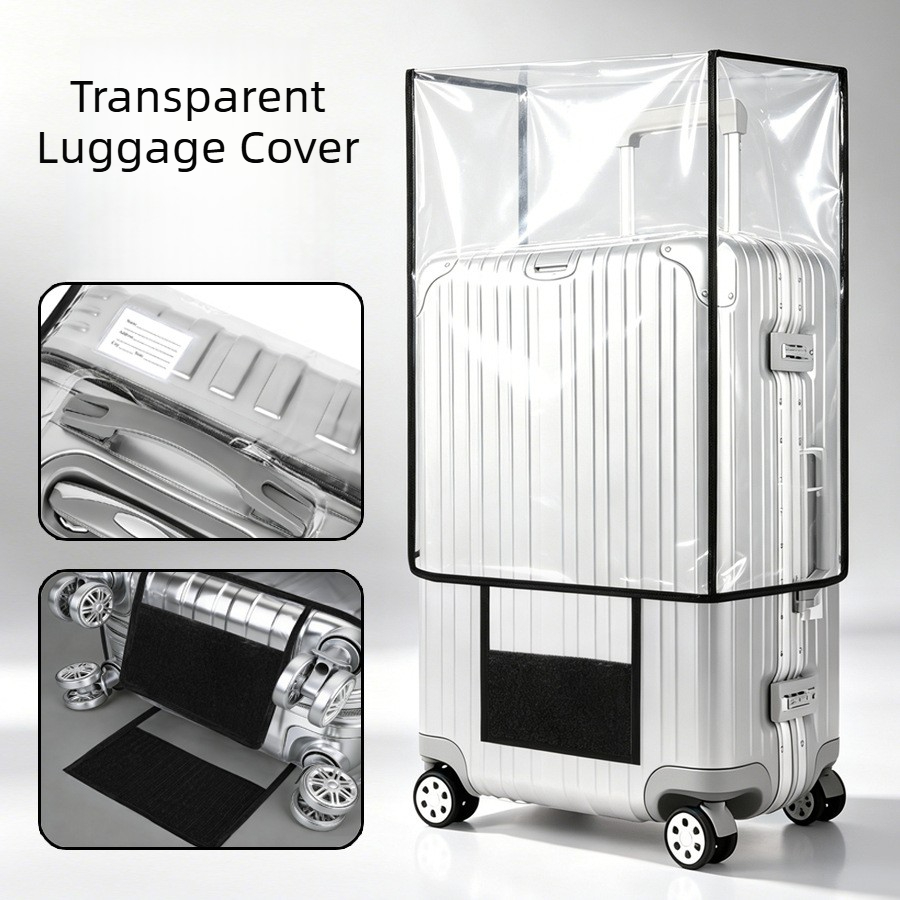 Luggage Protective Cover Transparent - Przezroczysty pokrowiec na bagaż podróżny z