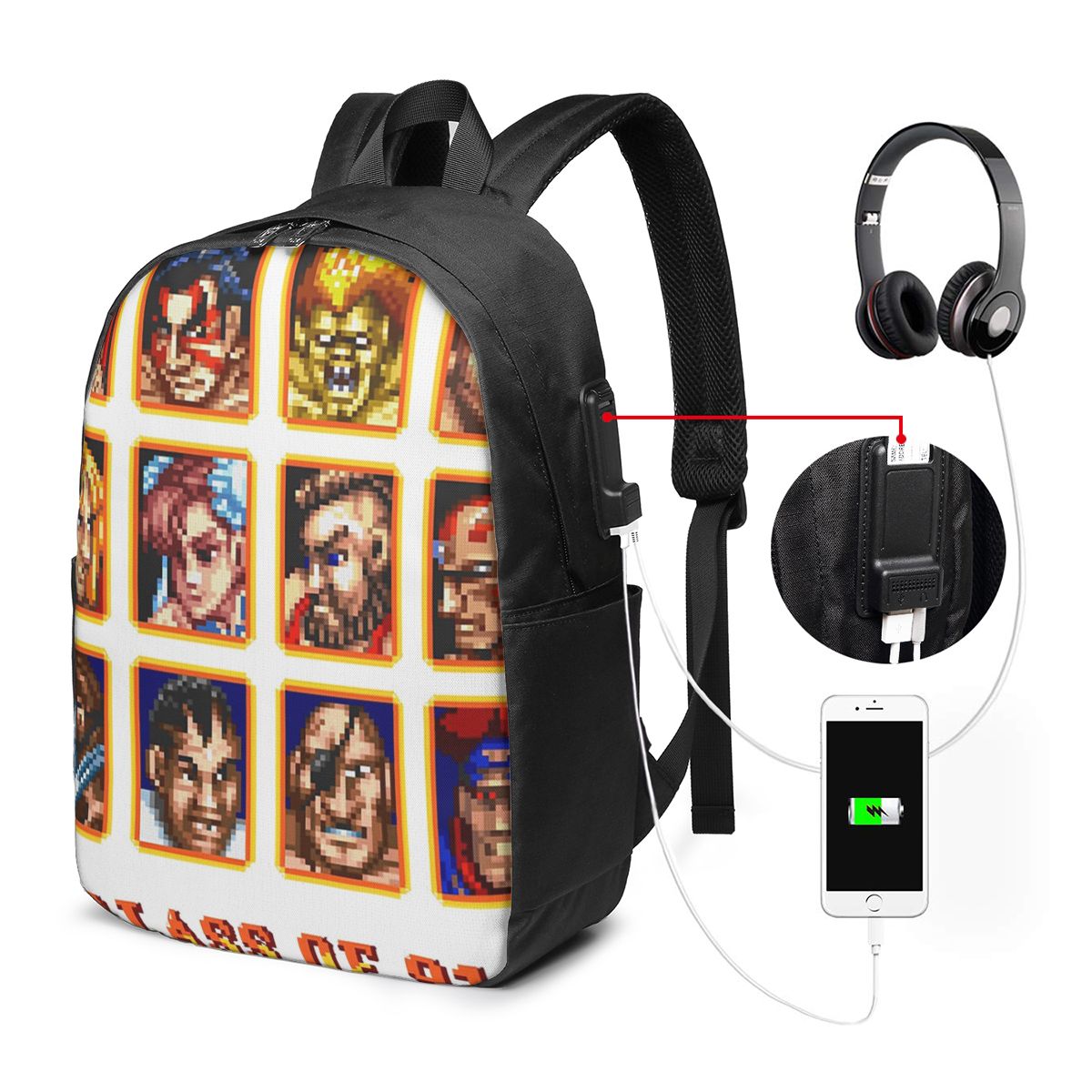 Travel Bags - Plecak Defeated Portraits Super Street Fighter,