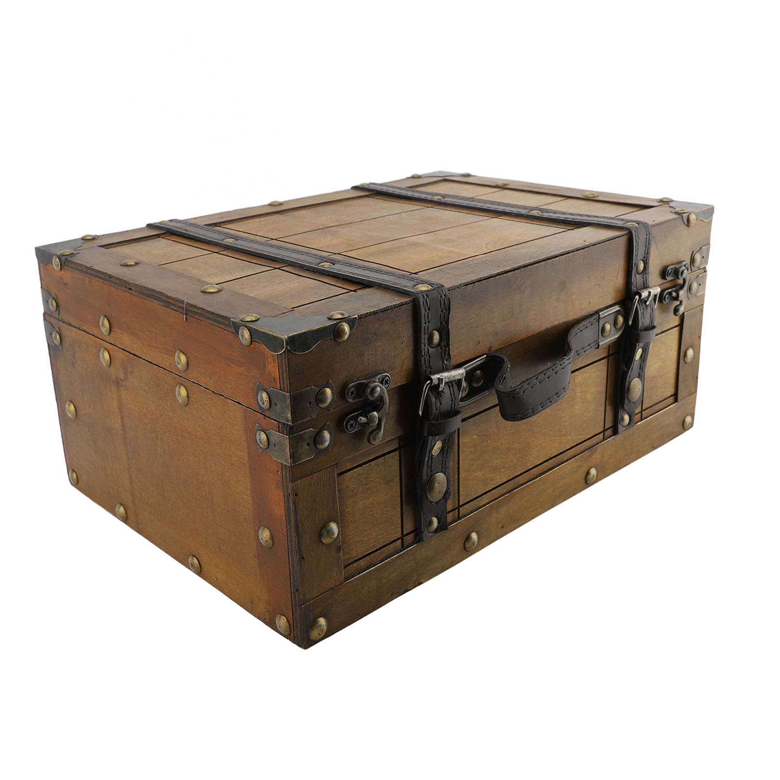 Retro Vintage Trunk Suitcase - Retro Walizka Syntetyczne Drewno Vintage Elegancki