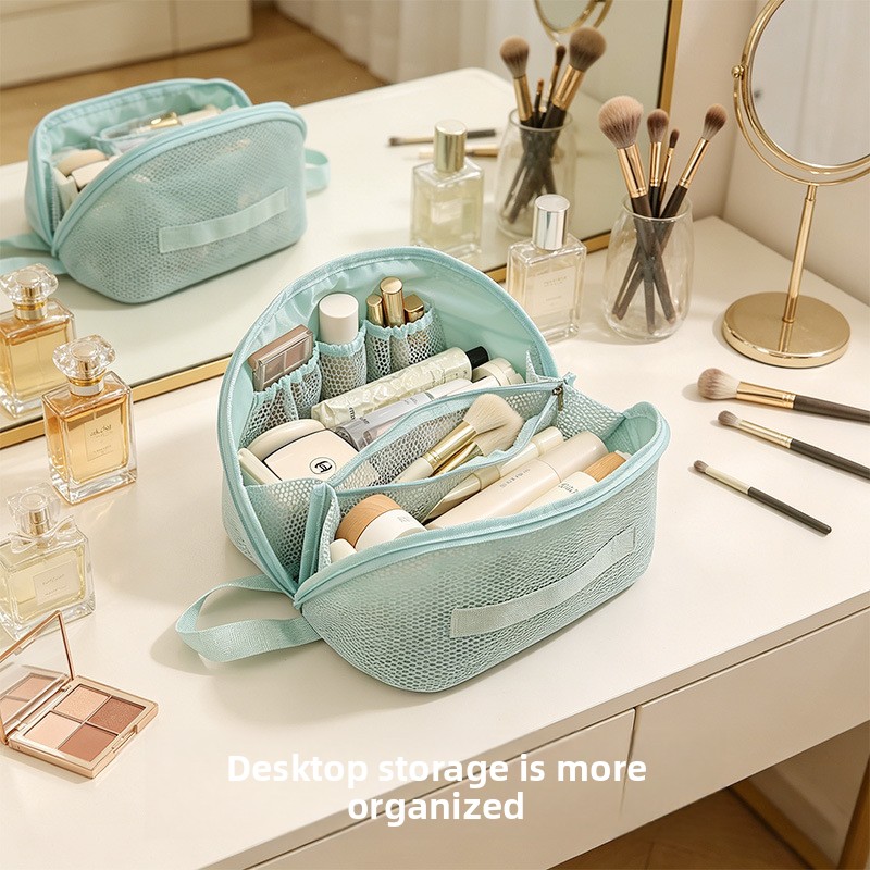 Cosmetic Bags - Nowa Siatkowa Kosmetyczka Duża Pojemność Przegródkowa