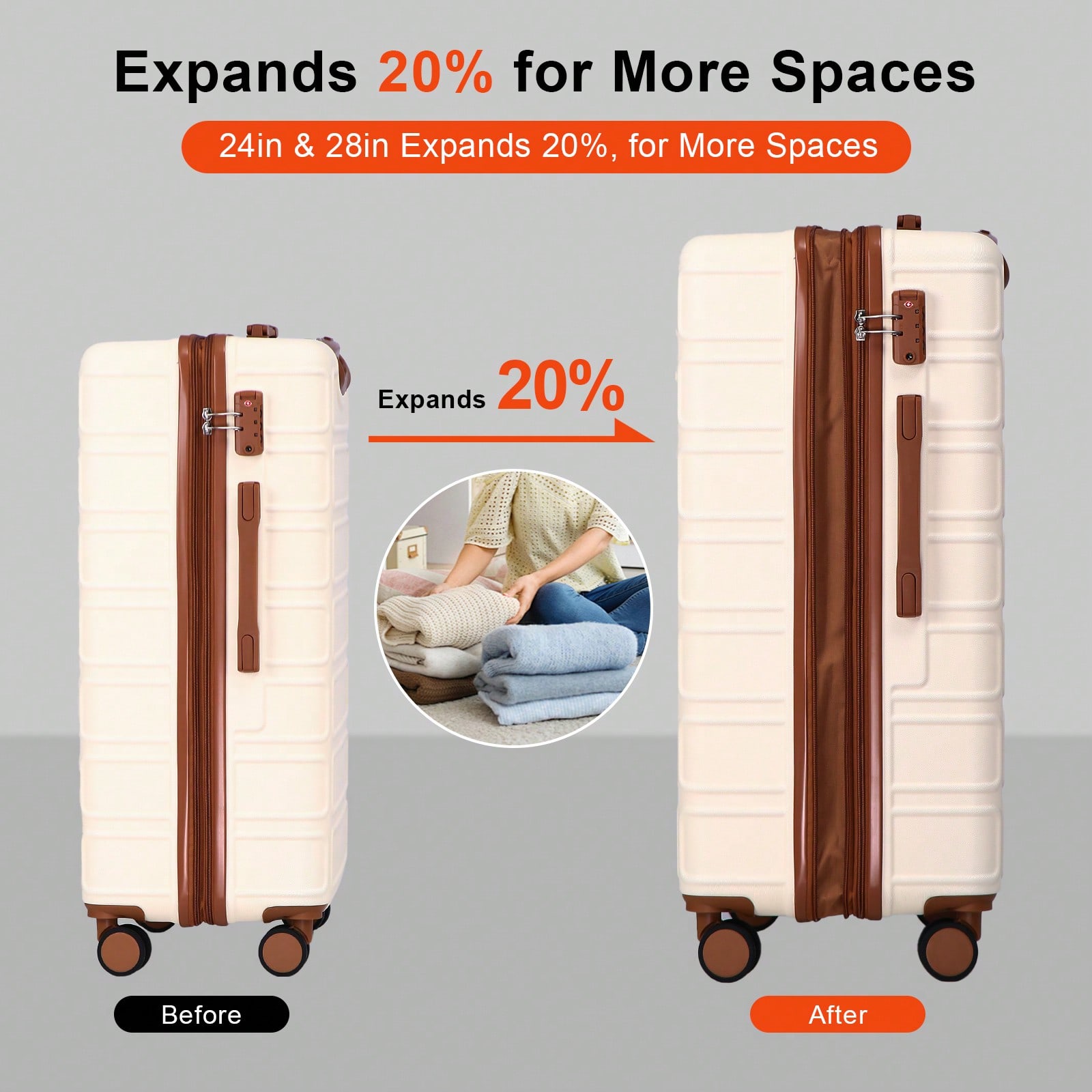 Zestaw walizek ABS 4-w-1 z moż – Expandable Hard Shell Luggage Set recenzja i cena