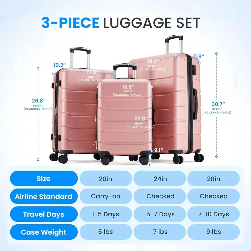 3-częściowy zestaw dużych wali – Expandable Hard Shell Luggage Set recenzja i cena