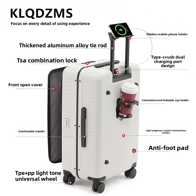 Walizka na kółkach KLQDZMS 20/ – Front Opening Laptop Luggage 24 Inch recenzja i cena